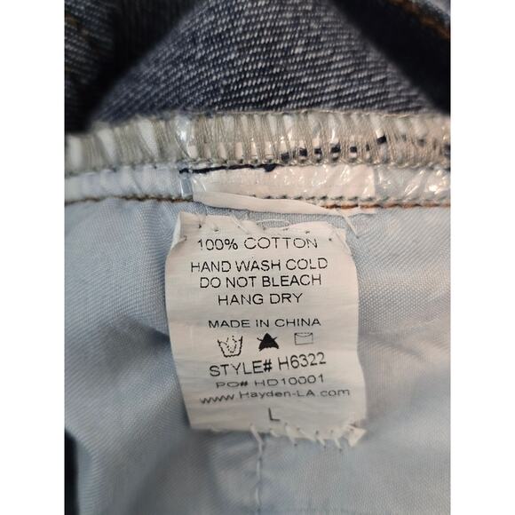 Hayden Los Angeles Athropologie Angle Button Fly Raw Hem Women's Skirt L - Picture 6 of 6